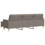 Sofá de 3 plazas con taburete de tela gris taupe 210 cm de , Sofás - Ref: Foro24-3278256, Precio: 362,03 €, Descuento: %