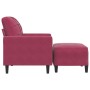 Sillón con taburete terciopelo rojo tinto 60 cm de , Sofás - Ref: Foro24-3278261, Precio: 201,32 €, Descuento: %