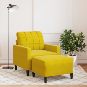 Armchair with yellow velvet footstool, 60 cm by , Sofas - Ref: Foro24-3278263, Price: 181,37 €, Discount: %