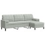 3-seater sofa with light gray velvet ottoman 210 cm by , Sofas - Ref: Foro24-3278277, Price: 334,34 €, Discount: %