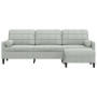 3-seater sofa with light gray velvet ottoman 210 cm by , Sofas - Ref: Foro24-3278277, Price: 334,34 €, Discount: %