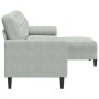 3-seater sofa with light gray velvet ottoman 210 cm by , Sofas - Ref: Foro24-3278277, Price: 334,34 €, Discount: %