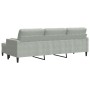 3-seater sofa with light gray velvet ottoman 210 cm by , Sofas - Ref: Foro24-3278277, Price: 334,34 €, Discount: %