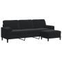 Sofá de 3 plazas con taburete de terciopelo negro 210 cm de , Sofás - Ref: Foro24-3278282, Precio: 373,24 €, Descuento: %