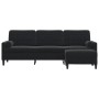 Sofá de 3 plazas con taburete de terciopelo negro 210 cm de , Sofás - Ref: Foro24-3278282, Precio: 373,24 €, Descuento: %