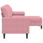 Sofá de 3 plazas con taburete de terciopelo rosa 210 cm de , Sofás - Ref: Foro24-3278280, Precio: 350,99 €, Descuento: %