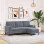 3-seater sofa with dark gray velvet ottoman 180 cm by , Sofas - Ref: Foro24-3278268, Price: 328,99 €, Discount: %