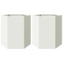 Hexagonal planters 2 units white steel 46x40x45 cm by , Pots and planters - Ref: Foro24-851111, Price: 75,99 €, Discount: %