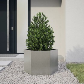 Hexagonal stainless steel planter 69x60x45 cm by , Pots and planters - Ref: Foro24-851126, Price: 81,15 €, Discount: %