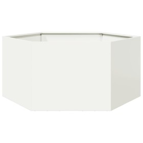 Jardinera hexagonal de acero blanco 104x90x45 cm de , Maceteros y jardineras - Ref: Foro24-851130, Precio: 78,99 €, Descuento: %