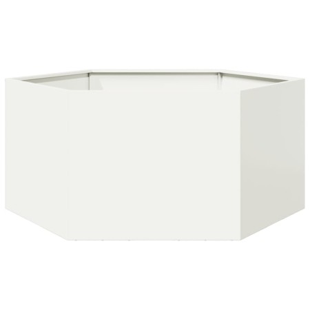 Hexagonal white steel planter 104x90x45 cm by , Pots and planters - Ref: Foro24-851130, Price: 94,11 €, Discount: %