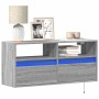 Wall-mounted TV stand with LED lights in Sonoma gray, 100x31x45 cm. by , TV Furniture - Ref: Foro24-852339, Price: 83,78 €, D...