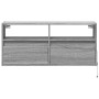 Wall-mounted TV stand with LED lights in Sonoma gray, 100x31x45 cm. by , TV Furniture - Ref: Foro24-852339, Price: 83,78 €, D...