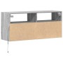 Wall-mounted TV stand with LED lights in Sonoma gray, 100x31x45 cm. by , TV Furniture - Ref: Foro24-852339, Price: 83,78 €, D...