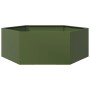 Hexagonal olive green steel planter 138x120x45 cm by , Pots and planters - Ref: Foro24-851139, Price: 93,99 €, Discount: %