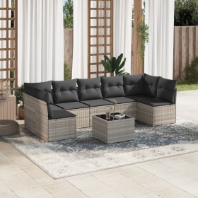 Gartensofa-Set, 8-teilig, mit grauen Kissen aus synthetischem Rattan von , Gartensets - Ref: Foro24-3217442, Preis: 544,38 €,...