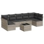 Garden sofa set 8 pieces and gray synthetic rattan cushions by , Garden sets - Ref: Foro24-3217442, Price: 546,52 €, Discount: %