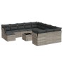 Set of garden sofas with 13 pieces of gray synthetic rattan cushions by , Garden sets - Ref: Foro24-3218642, Price: 946,58 €,...