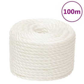 White 10 mm 100 m polypropylene work rope by , Ropes and metal cords - Ref: Foro24-153052, Price: 33,99 €, Discount: %