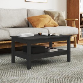 Solid black pine wood coffee table 80x50x40 cm by , Coffee table - Ref: Foro24-814288, Price: 115,99 €, Discount: %