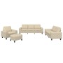 4-piece cream-colored fabric sofa set by , Sofas - Ref: Foro24-3201876, Price: 806,15 €, Discount: %