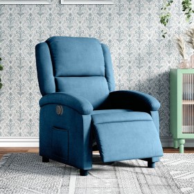 Sillón reclinable eléctrico terciopelo azul de , Sillones - Ref: Foro24-3204288, Precio: 257,99 €, Descuento: %