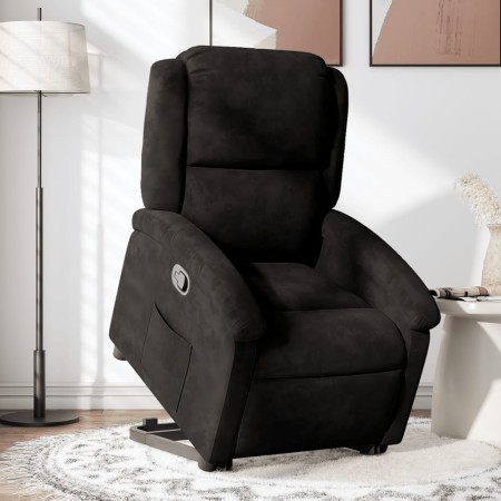 Black velvet reclining and lift chair by , Armchairs - Ref: Foro24-3204306, Price: 278,61 €, Discount: %