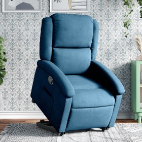 Sillón reclinable elevable de terciopelo azul de , Sillones - Ref: Foro24-3204310, Precio: 277,99 €, Descuento: %