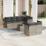 Garden sofa set 8 pieces and gray synthetic rattan cushions by , Garden sets - Ref: Foro24-3249141, Price: 614,44 €, Discount: %