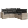 Garden sofa set and cushions 5 pieces light gray synthetic rattan by , Modular outdoor sofas - Ref: Foro24-3251289, Price: 38...