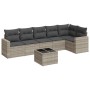 Set de sofás de jardín 7 pzas con cojines ratán PE gris claro de , Sofás modulares de exterior - Ref: Foro24-3251339, Precio:...