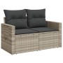 Garden sofa with cushions, 2 seats, light gray synthetic rattan by , Outdoor sofas - Ref: Foro24-366185, Price: 170,92 €, Dis...