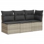 Garden sofa with cushions, 3 seats, light gray synthetic rattan by , Outdoor sofas - Ref: Foro24-366193, Price: 227,14 €, Dis...