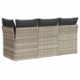 Garden sofa with cushions, 3 seats, light gray synthetic rattan by , Outdoor sofas - Ref: Foro24-366193, Price: 227,14 €, Dis...