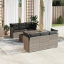 Garden sofa set 7 pieces with light gray PE rattan cushions by , Garden sets - Ref: Foro24-3249101, Price: 549,40 €, Discount: %