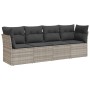 Garden sofa set 4 pieces with gray synthetic rattan cushions by , Garden sets - Ref: Foro24-3249071, Price: 320,76 €, Discoun...