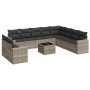 Set de sofás de jardín 11 pzas y cojines ratán sintético gris de , Sofás modulares de exterior - Ref: Foro24-3251519, Precio:...