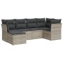 Garden sofa set 6 pieces and gray synthetic rattan cushions by , Garden sets - Ref: Foro24-3217952, Price: 440,36 €, Discount: %