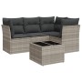 Gartensofa-Set und Kissen, 5-teilig, aus hellem grauem Kunststoff-Rattan. von , Gartensets - Ref: Foro24-3249431, Preis: 392,...