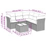 Garden sofa set 6 pieces and gray synthetic rattan cushions by , Garden sets - Ref: Foro24-3249471, Price: 454,99 €, Discount: %