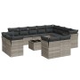 Set of garden sofas with 13 pieces of gray synthetic rattan cushions by , Garden sets - Ref: Foro24-3250381, Price: 1,00 €, D...