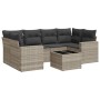 Garden sofa set 7 pieces with light gray PE rattan cushions by , Garden sets - Ref: Foro24-3218712, Price: 517,99 €, Discount: %