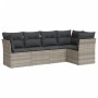 Gartensofa-Set und Kissen, 5-teilig, aus hellem grauem Kunststoff-Rattan. von , Gartensets - Ref: Foro24-3217602, Preis: 408,...