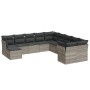 Garden sofa set 11 pieces and gray synthetic rattan cushions by , Garden sets - Ref: Foro24-3250451, Price: 824,05 €, Discoun...