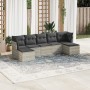 Garden sofa set 7 pieces with light gray PE rattan cushions by , Garden sets - Ref: Foro24-3249871, Price: 496,61 €, Discount: %