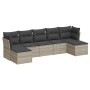 Garden sofa set 7 pieces with light gray PE rattan cushions by , Garden sets - Ref: Foro24-3249871, Price: 497,99 €, Discount: %