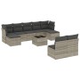 Gartensofa-Set, 10-teilig, mit Kissen, aus hellem grauen Kunststoff-Rattan. von , Gartensets - Ref: Foro24-3250121, Preis: 68...