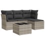 Gartensofa-Set und Kissen, 5-teilig, aus hellem grauem Kunststoff-Rattan. von , Gartensets - Ref: Foro24-3217552, Preis: 348,...