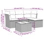 Gartensofa-Set und Kissen, 5-teilig, aus hellem grauem Kunststoff-Rattan. von , Gartensets - Ref: Foro24-3217552, Preis: 348,...