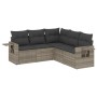 Gartensofa-Set und Kissen, 5-teilig, aus hellem grauem Kunststoff-Rattan. von , Gartensets - Ref: Foro24-3252489, Preis: 398,...